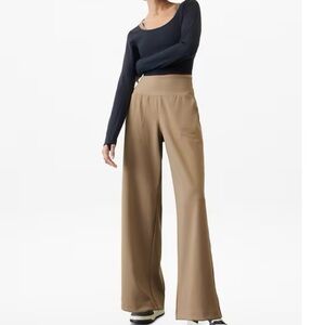 Athleta Tan Wide Leg Pants